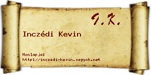 Inczédi Kevin névjegykártya